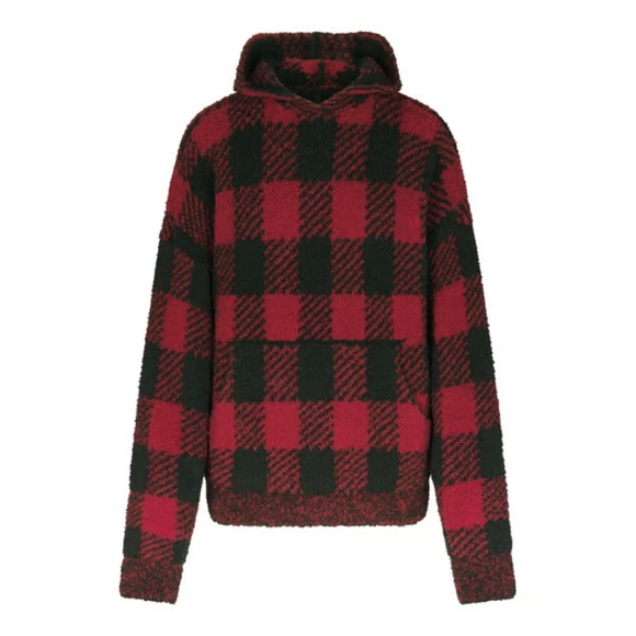 NWT Skims Cozy Knit Plaid Hoodie Unisex - size S/M - Picture 1 of 5